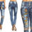 Thumbnail: Push Up Jeans with Flowers & Patches12 mixed pcs.