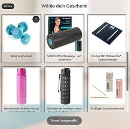 Goodieauswahl mit Flasche