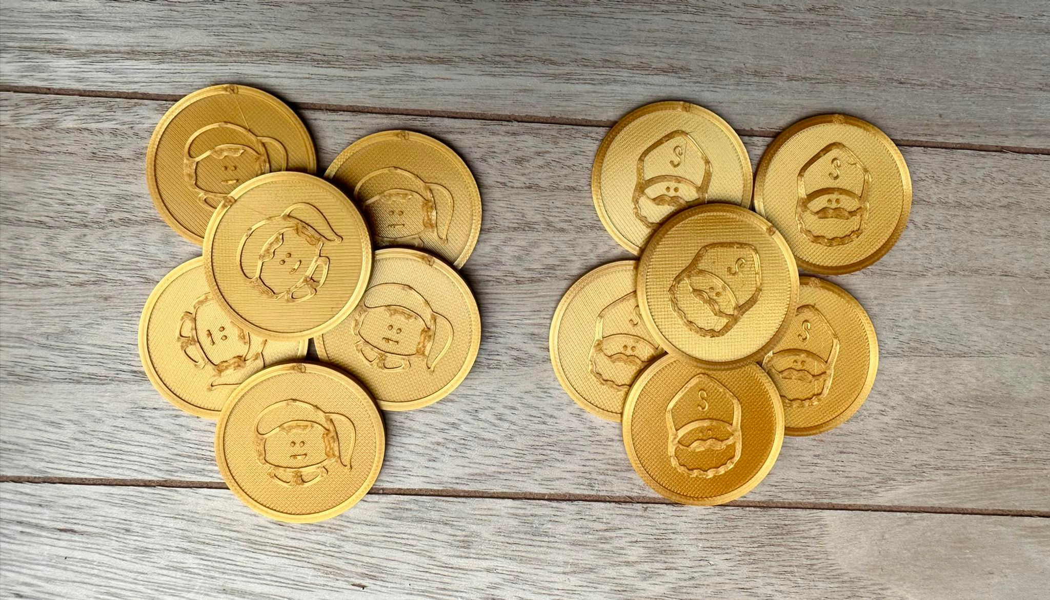 Gouden munten Sint en Piet