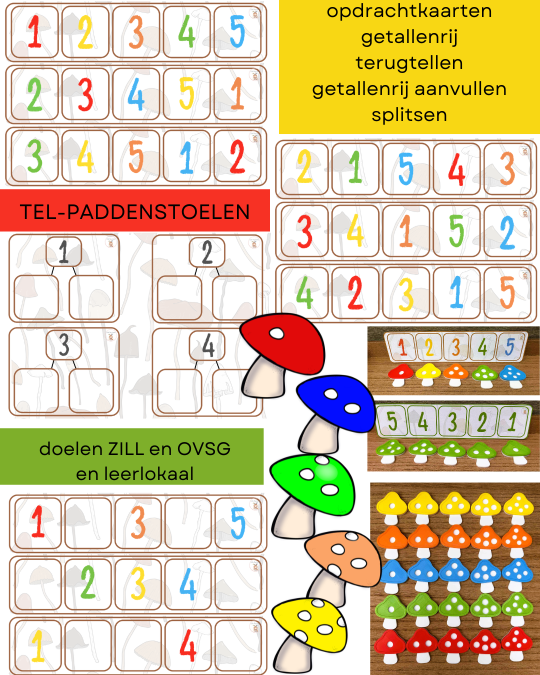 tel- en sorteerpaddenstoelen - digitale spelbundel