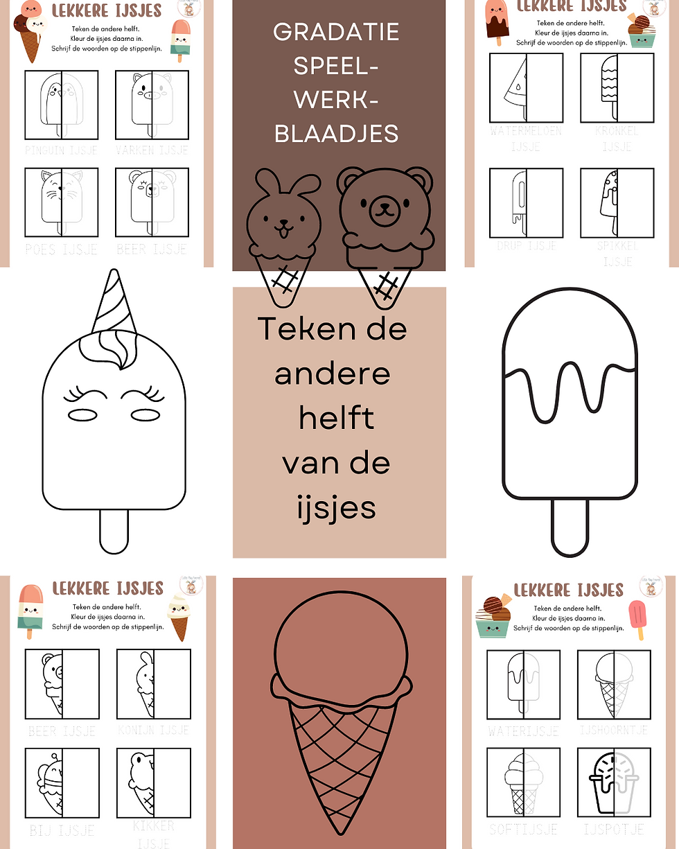 Teken de andere helft: ijsjes