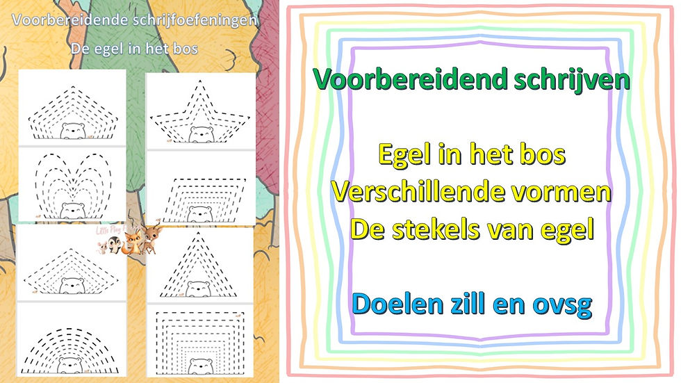 de stekels van egel - voorbereidend schrijven | Little Play friends