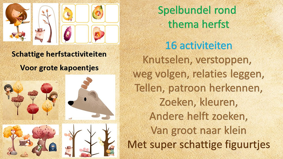 herfstactiviteiten met schattige figuurtjes