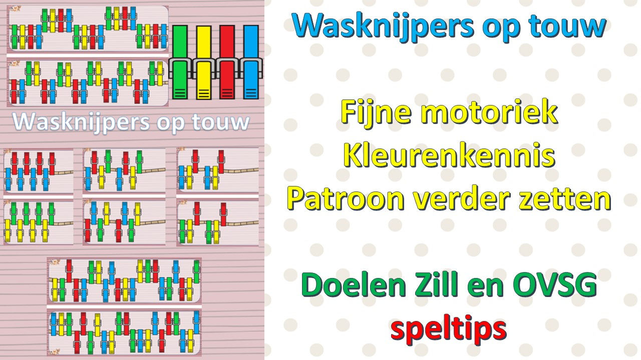 Wasknijpers op touwen - patroon en fijne motoriek