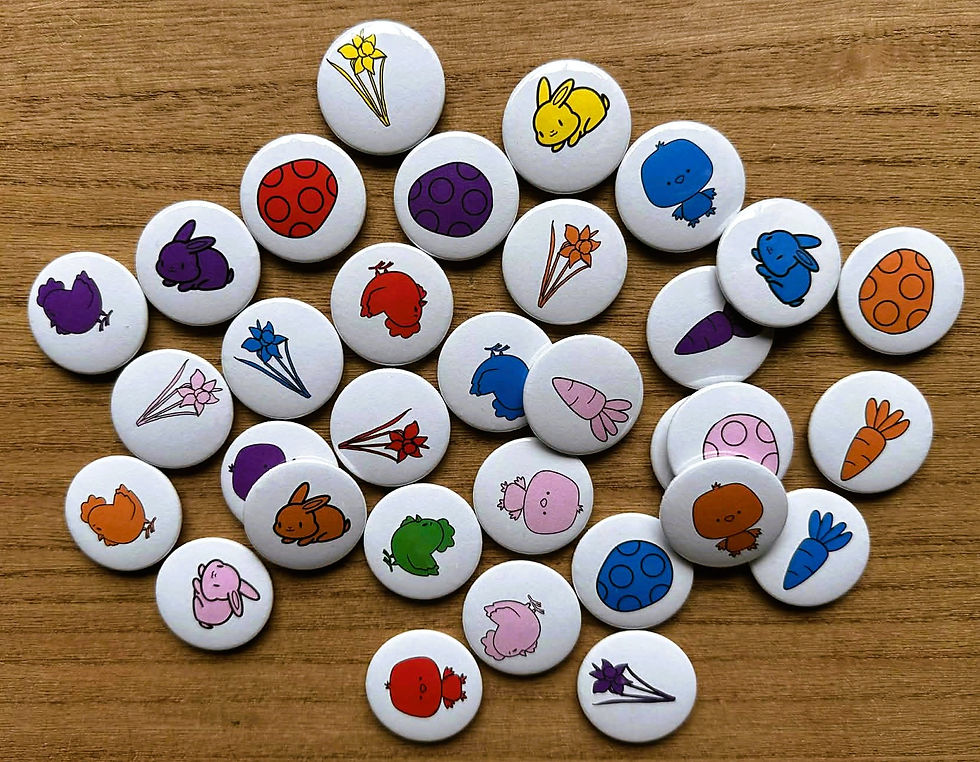 Thumbnail: kleurenspel met buttons - thema Pasen / lente