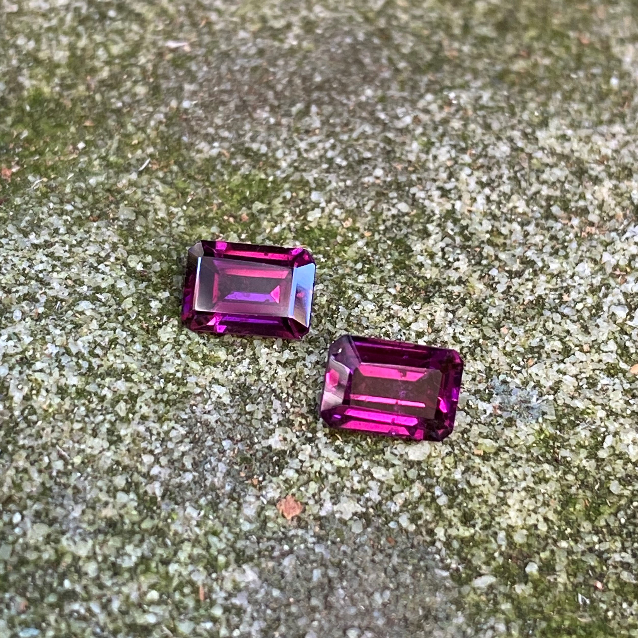 Rhodolite Garnet Rectangle Pair 1.70Ct