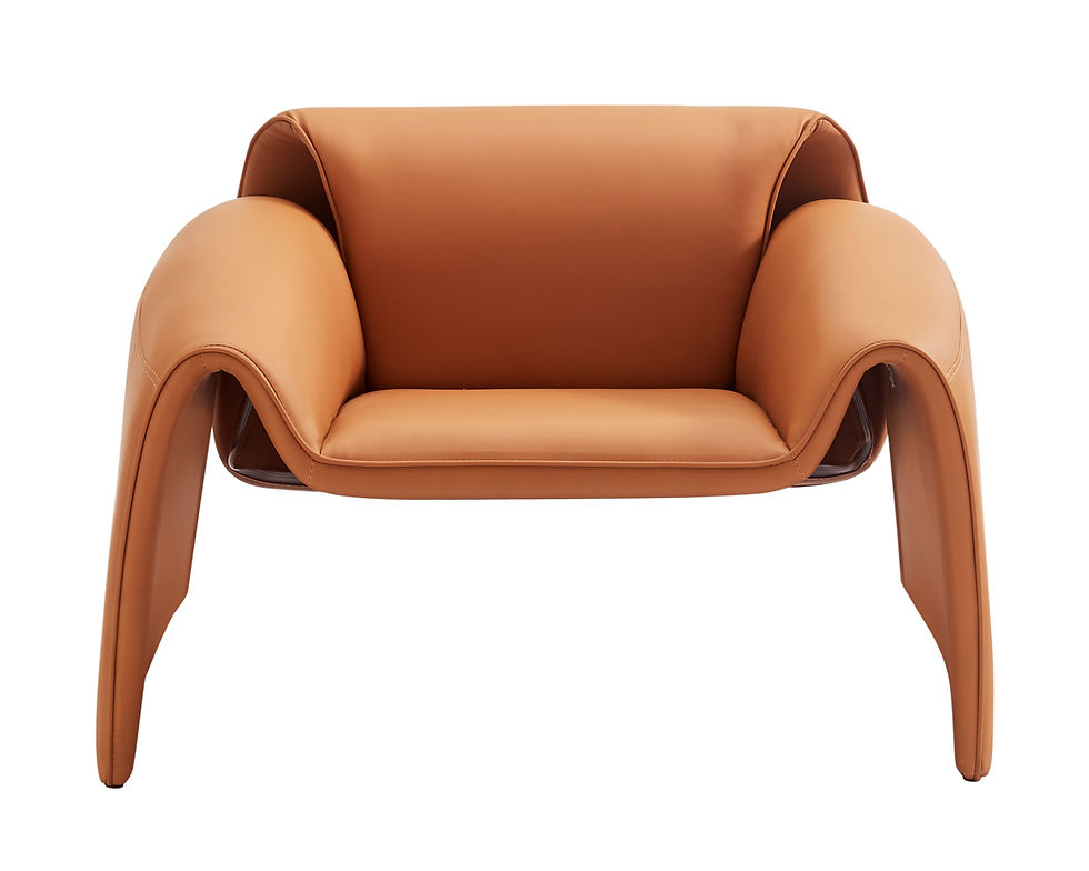 Thumbnail: "Myra" Accent Chair in Orange Vinyl