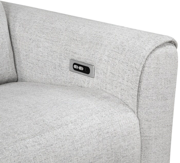 Thumbnail: "Charon" 6-Pcs Modular Sectional with Recliner in Grey Fabric