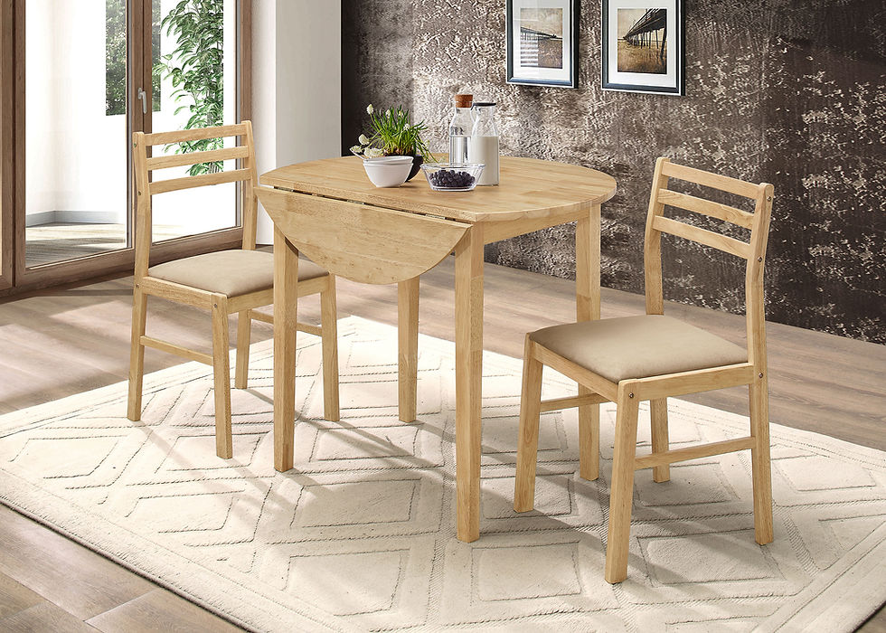 Thumbnail: "Bucknell" 3 Piece Dinette Set in Capuccino/Natural or White Finish