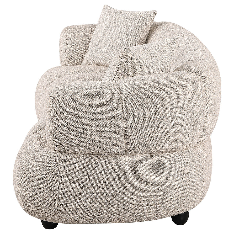 Miniatura: "Whitney" Sofa Collection in Channeled Beige Fabric