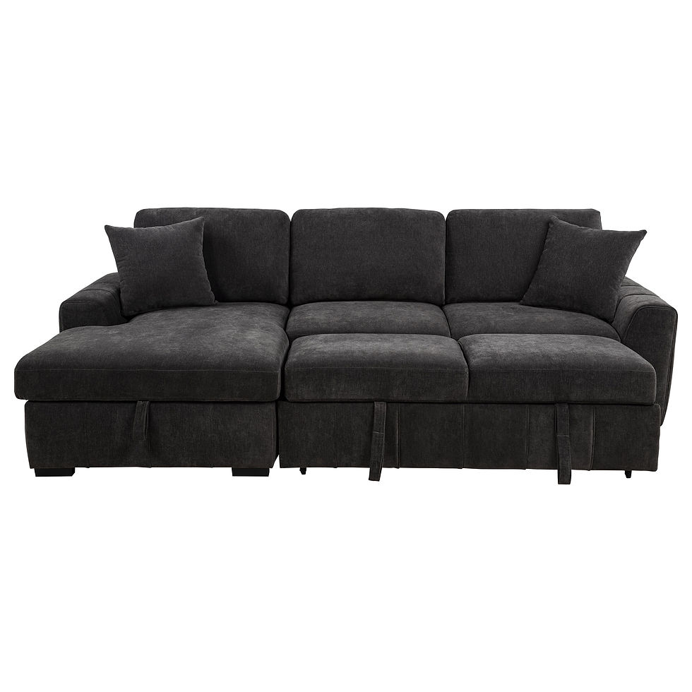 Miniatura: "Pastrana" Sofa Chaise with Bed/Storage in Grey Fabric
