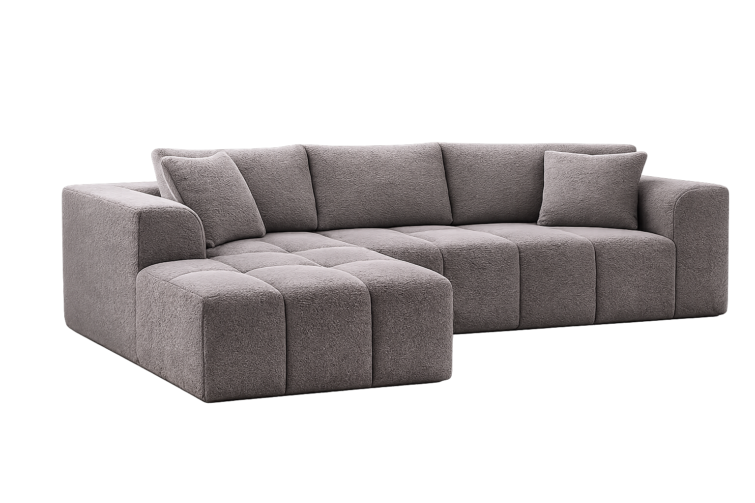 "Baskin" 2-Pcs Sofa Chaise in Camel or Pewter Fabric