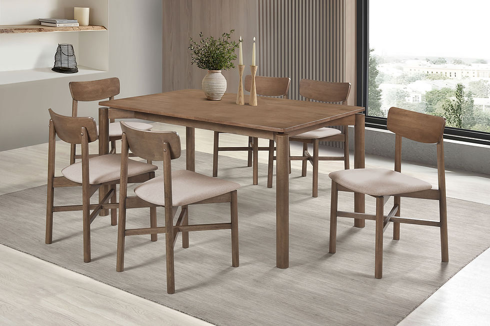 Miniatura: "Parkridge" 7-Pcs Dining Set In Wood Walnut Finish
