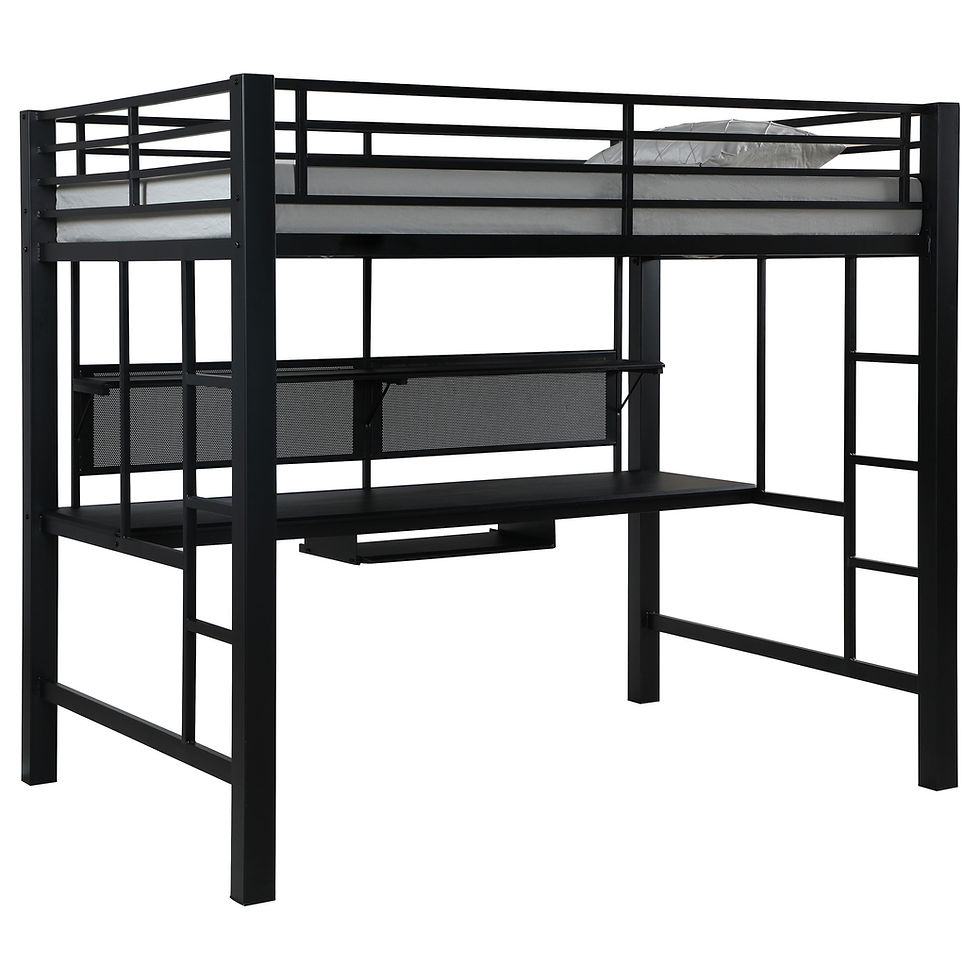 Thumbnail: "Avalon" Loft Bunk Bed Full in Black Steel