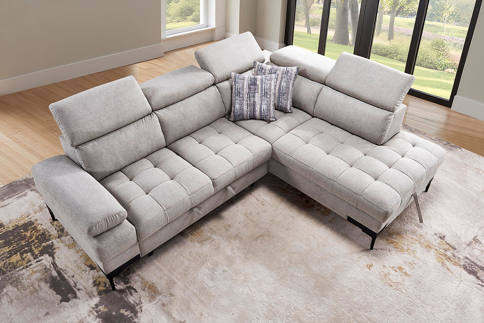 Thumbnail: "Celeste" 2-Pcs Sectional Convertible in Bed with Storage