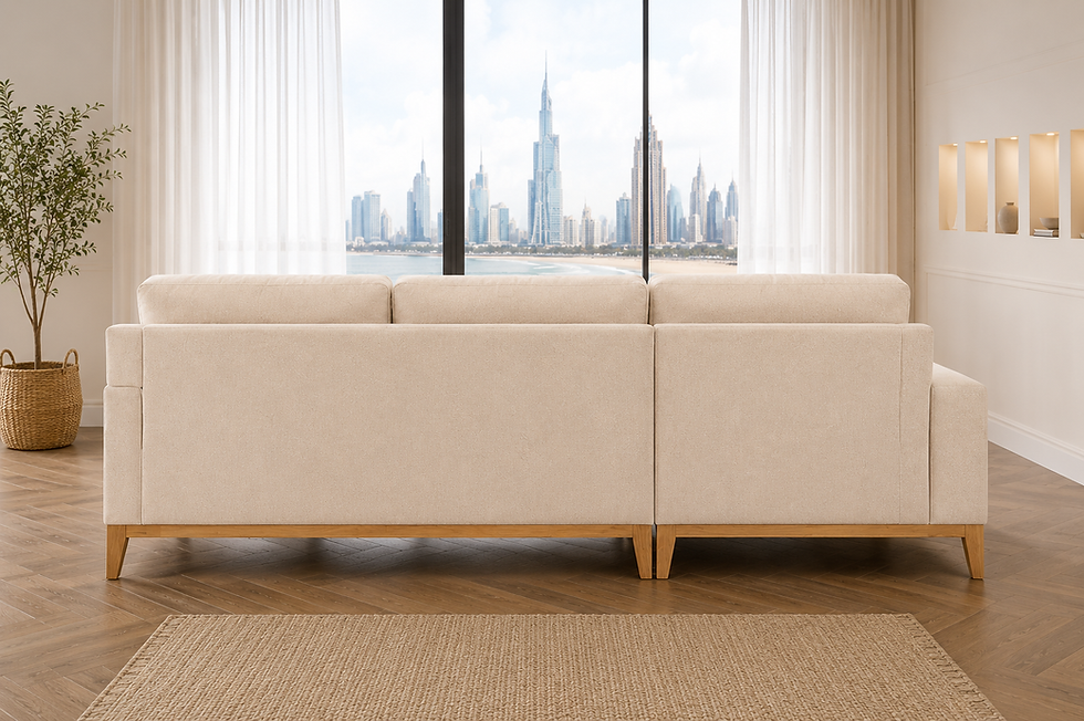 Miniatura: "Megan" 2-Pcs Sectional in Beige Fabric