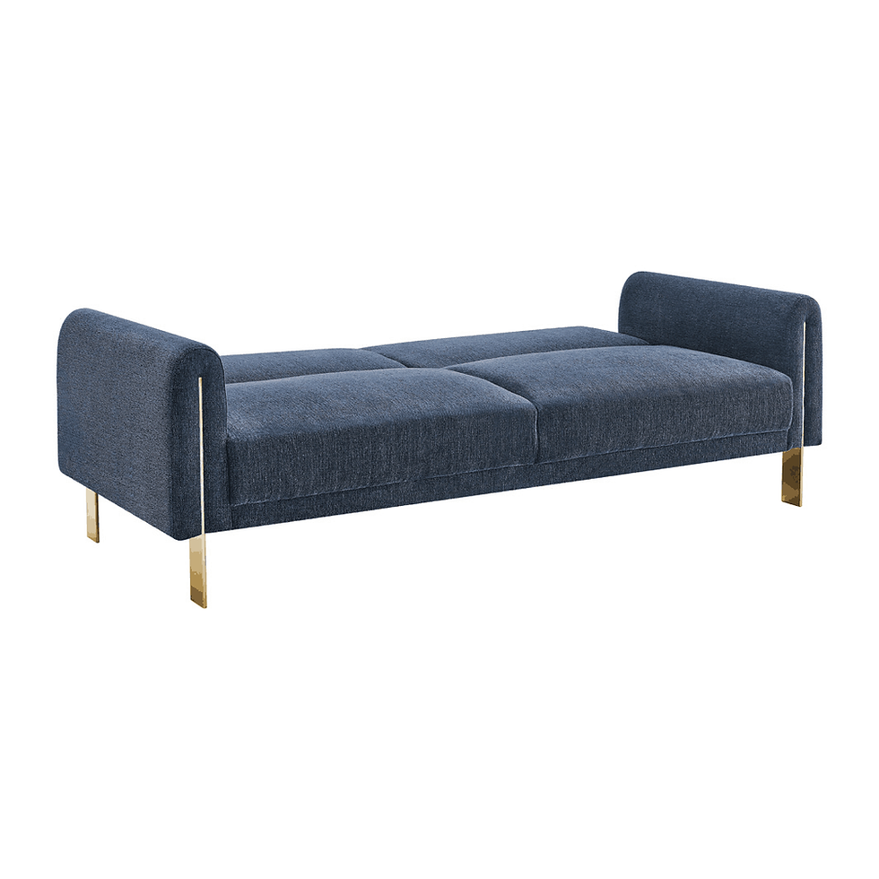 Thumbnail: "Roxy" Sofa + Bed in Blue Chenille