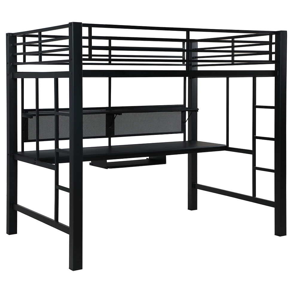 Thumbnail: "Avalon" Loft Bunk Bed Full in Black Steel