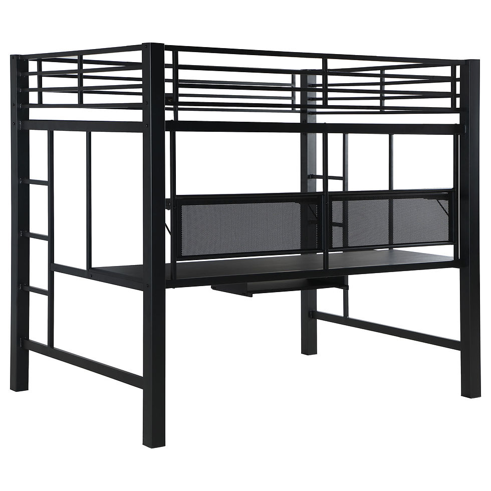 Thumbnail: "Avalon" Loft Bunk Bed Full in Black Steel