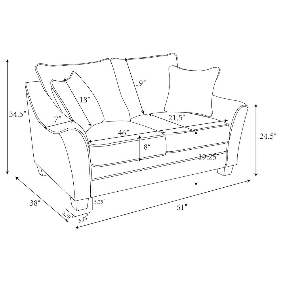 Thumbnail: "Tomkins" Living Room Set in Grey Fabric