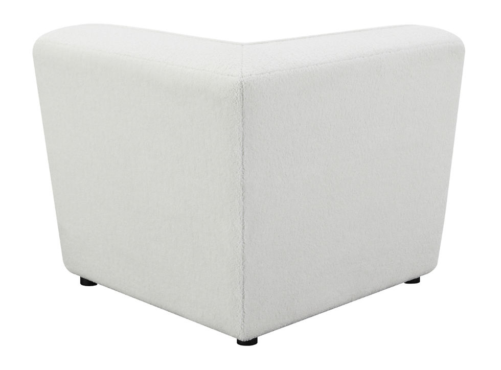 Miniatura: “Sunny” Corner Chair in Faux Sheep Skin Fabric Back View Silo
