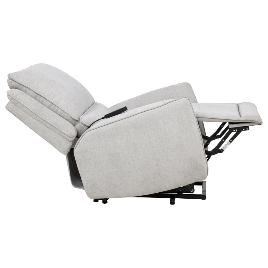 Miniatura: "Sylmar" Chenille Upholstered Dual Power Lift Recliner Dove Grey