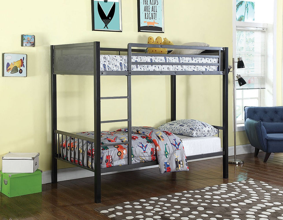 Miniatura: "Meyers" Twin/Twin Bunk Bed in Black Steel