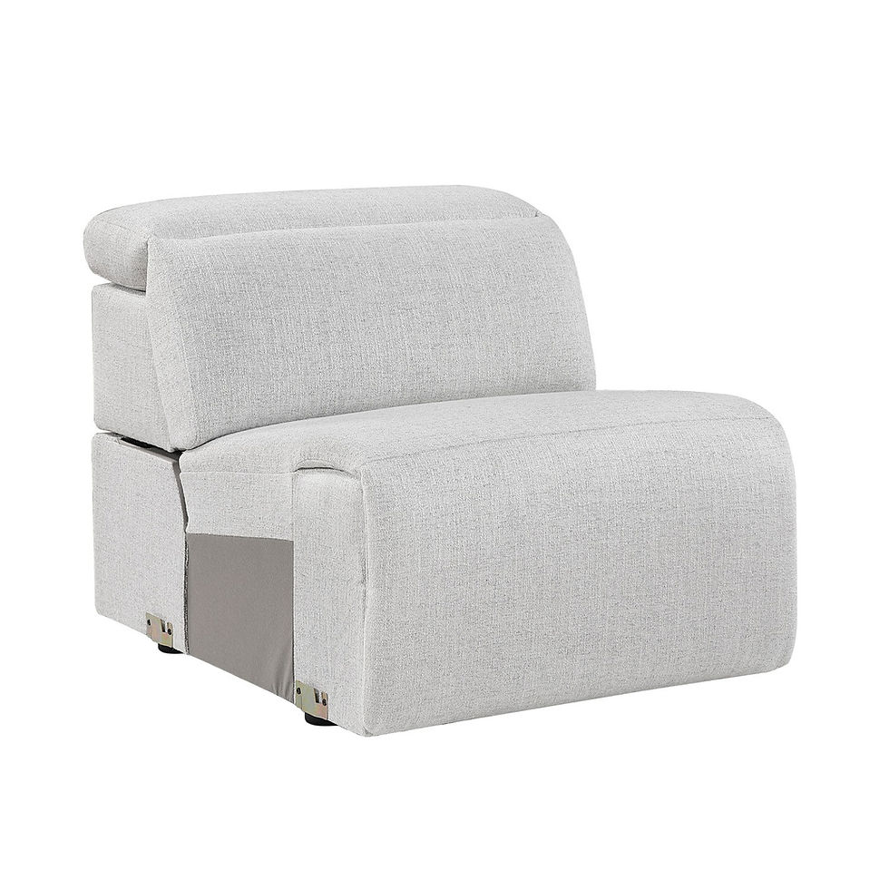 Thumbnail: "Charon" 6-Pcs Modular Sectional with Recliner in Grey Fabric