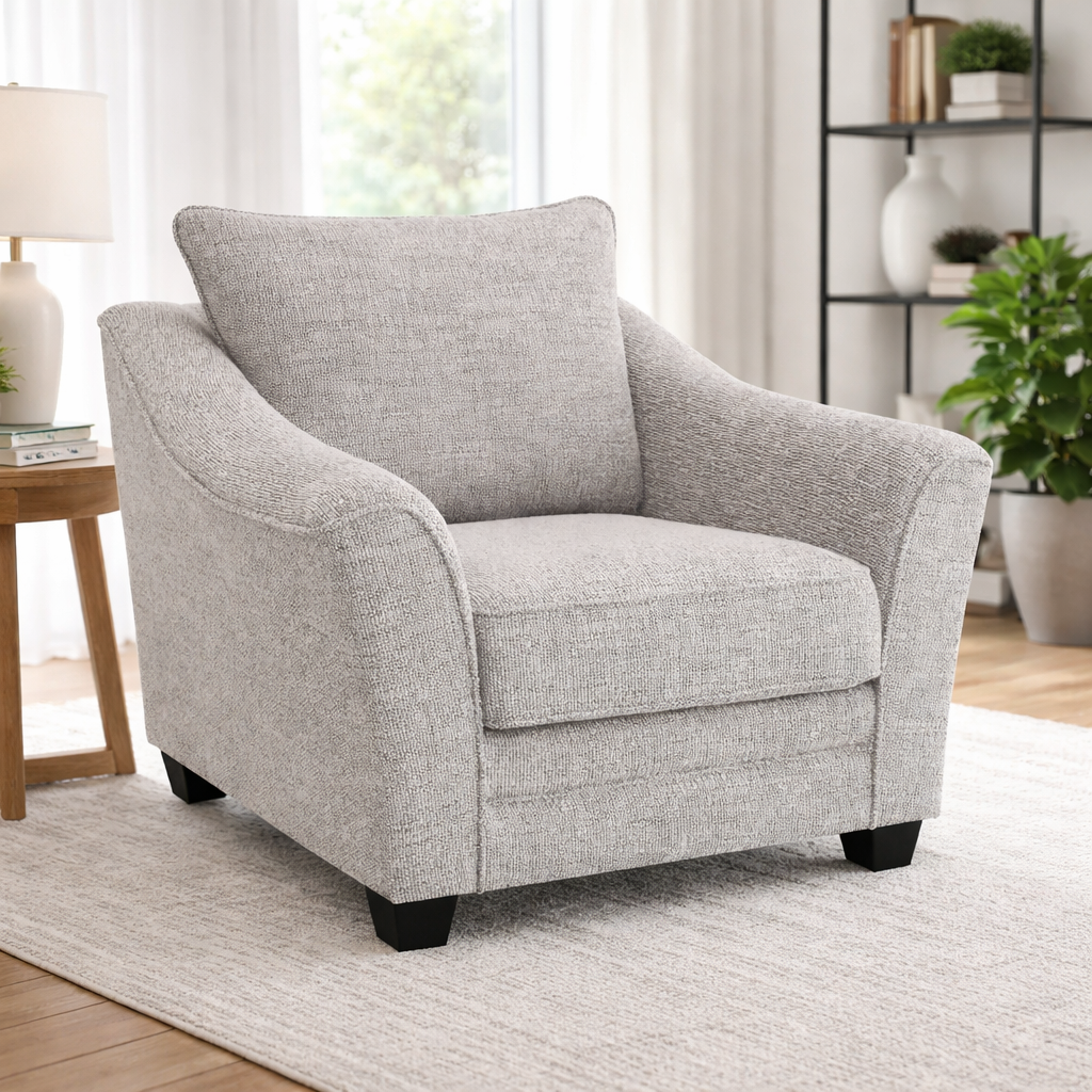 "Tomkins" Club Chair in Grey Fabric