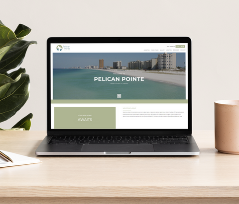 Website mockup for Pelican Pointe