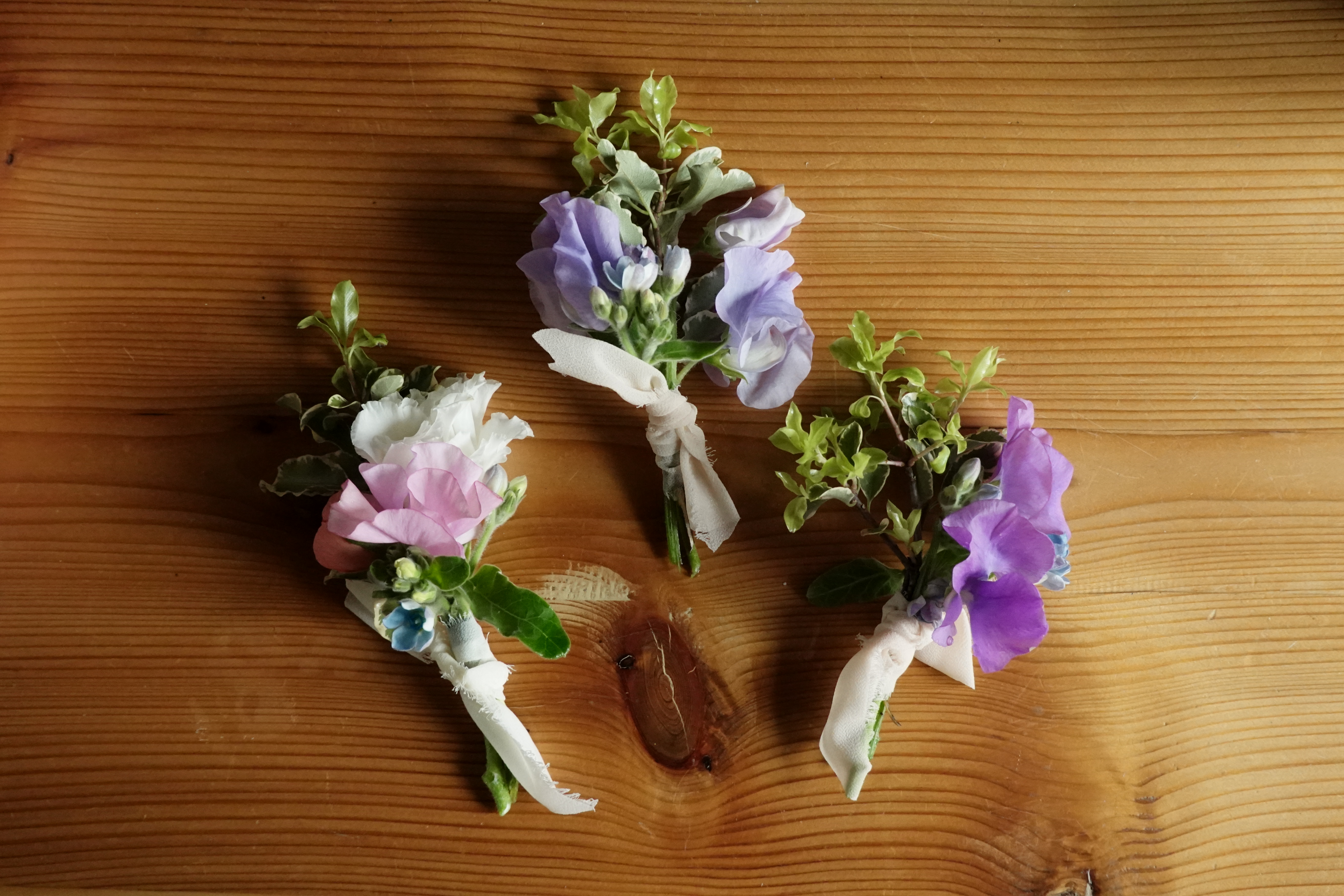 Blue hydrangea and mauve bouquet