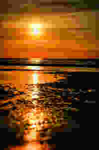 Sunset at the dutch sea