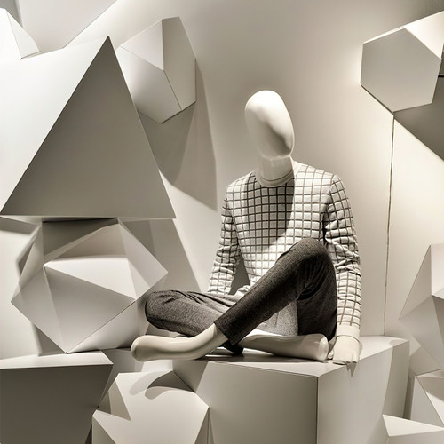 Custom Fiberglass geometric Window Display Props Twinkle Display Prop