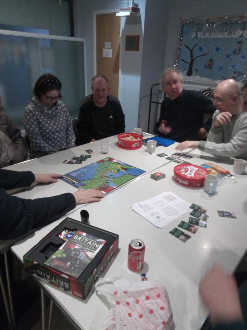 Playing board game a Friday club night