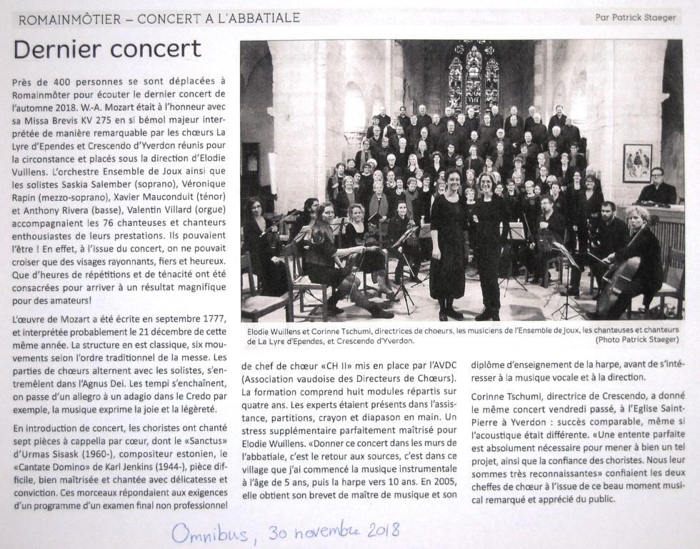Article 30 novembre 2018