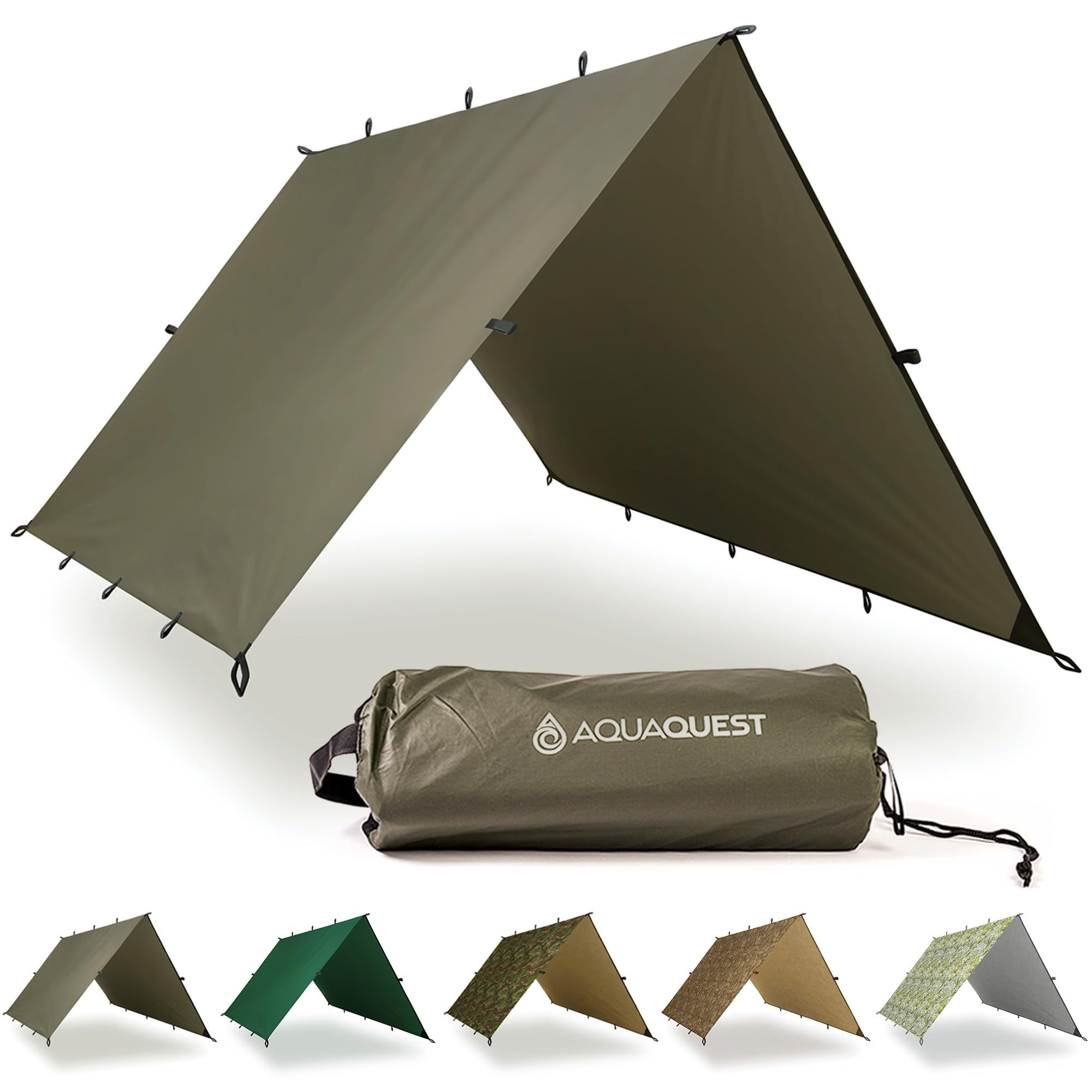 AquaQuest Defender Tarp – Heavy-Duty Waterproof (20,000 mm) Seam-Taped Rain F...