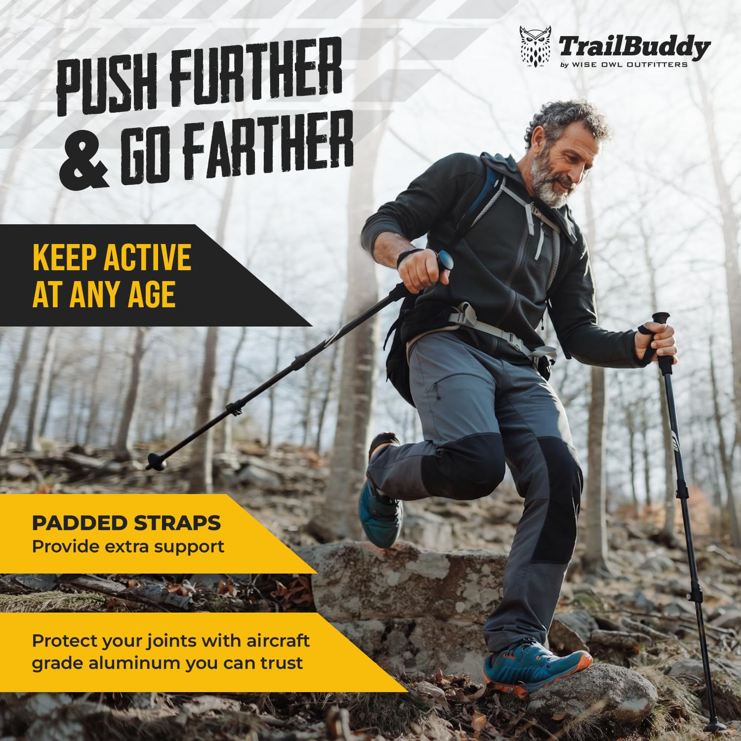 TrailBuddy Trekking Poles – Lightweight 7075 Aluminum Hiking Poles for Women,...