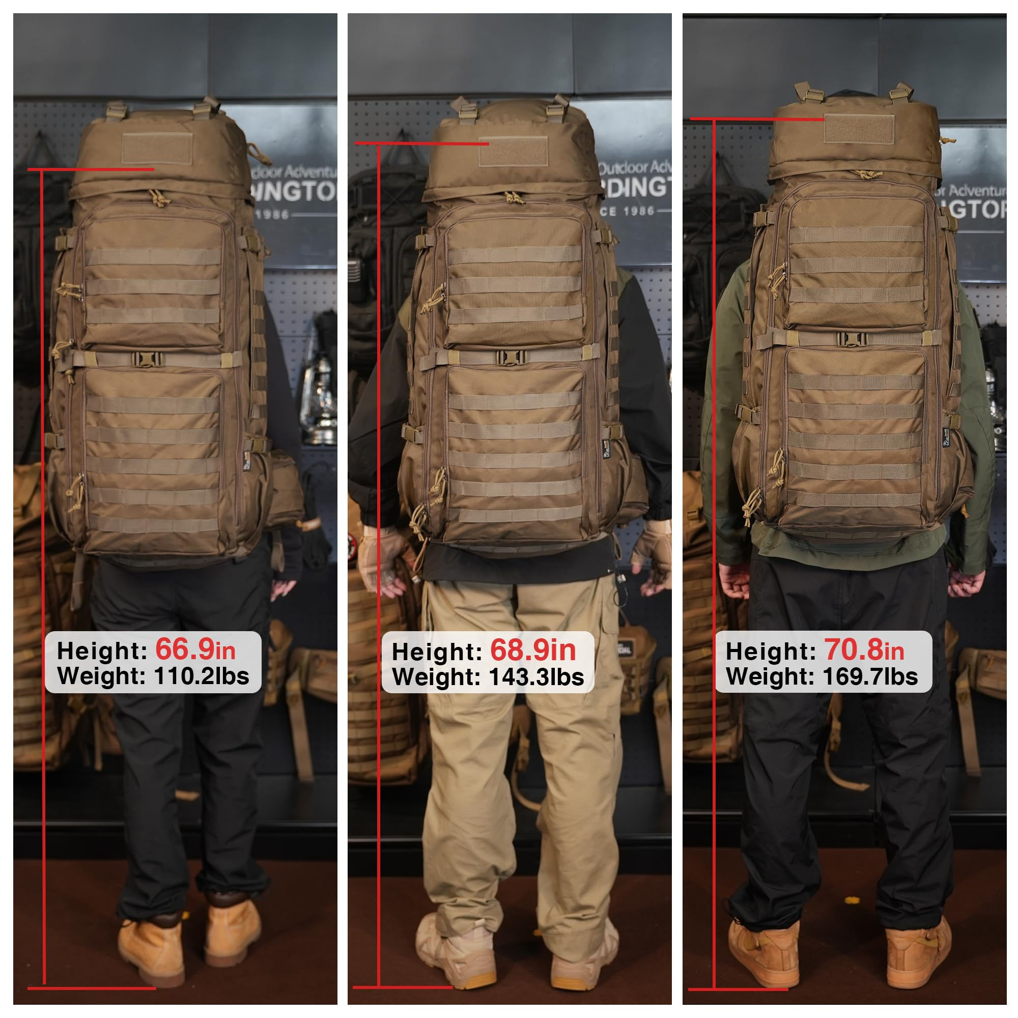Mardingtop 75L Molle Hiking Internal Frame Backpacks