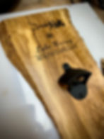 Thumbnail: Custom Olive wood bottle opener showcasing Lake Murray, South Carolina, elegantly crafted to enhance any lakeside decor.