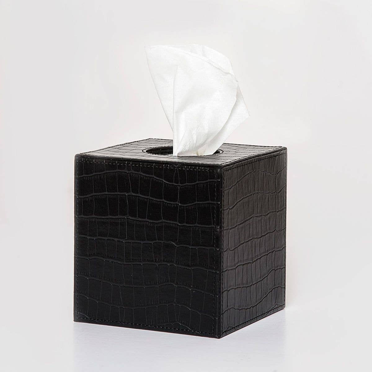 Black Croc Tissue Box