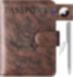 Thumbnail: Airtag Passport Holder Cover Wallet Travel Essentials Leather Rfid Blocking Cas