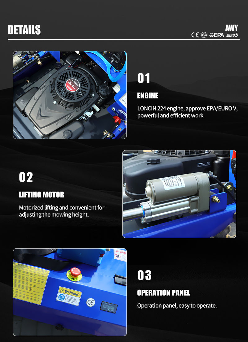 Thumbnail: Customized 550mm cutting width tracked lawn mower remote control lawn mower wit