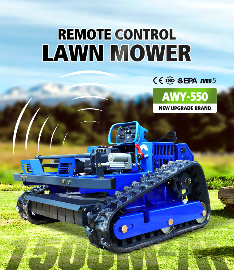Thumbnail: Customized 550mm cutting width tracked lawn mower remote control lawn mower wit