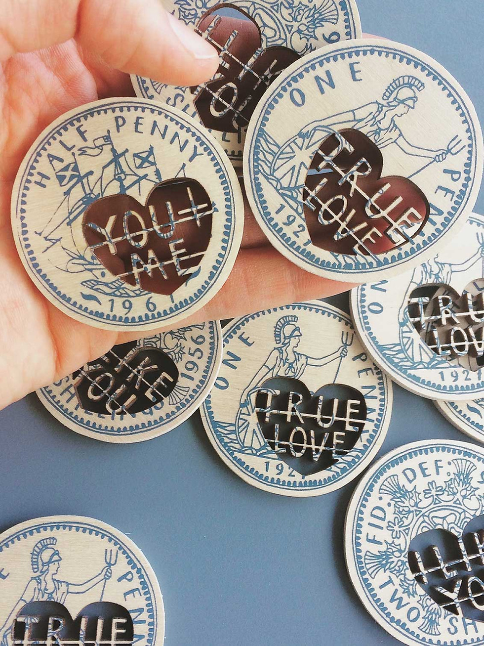 Thumbnail: Wooden 'I Like You' Love Token Friendship Coin