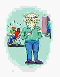 Man shakes his head vigorously, causing multiple faces to appear