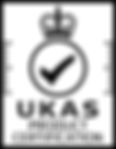 UKAS Accreditation Symbol - black on white - Product Certification. Shows a crown atop a circle with a tick inside it, with UKAS Product Certification written beneath