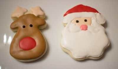 Christmas Reindeer and Santa Cookies