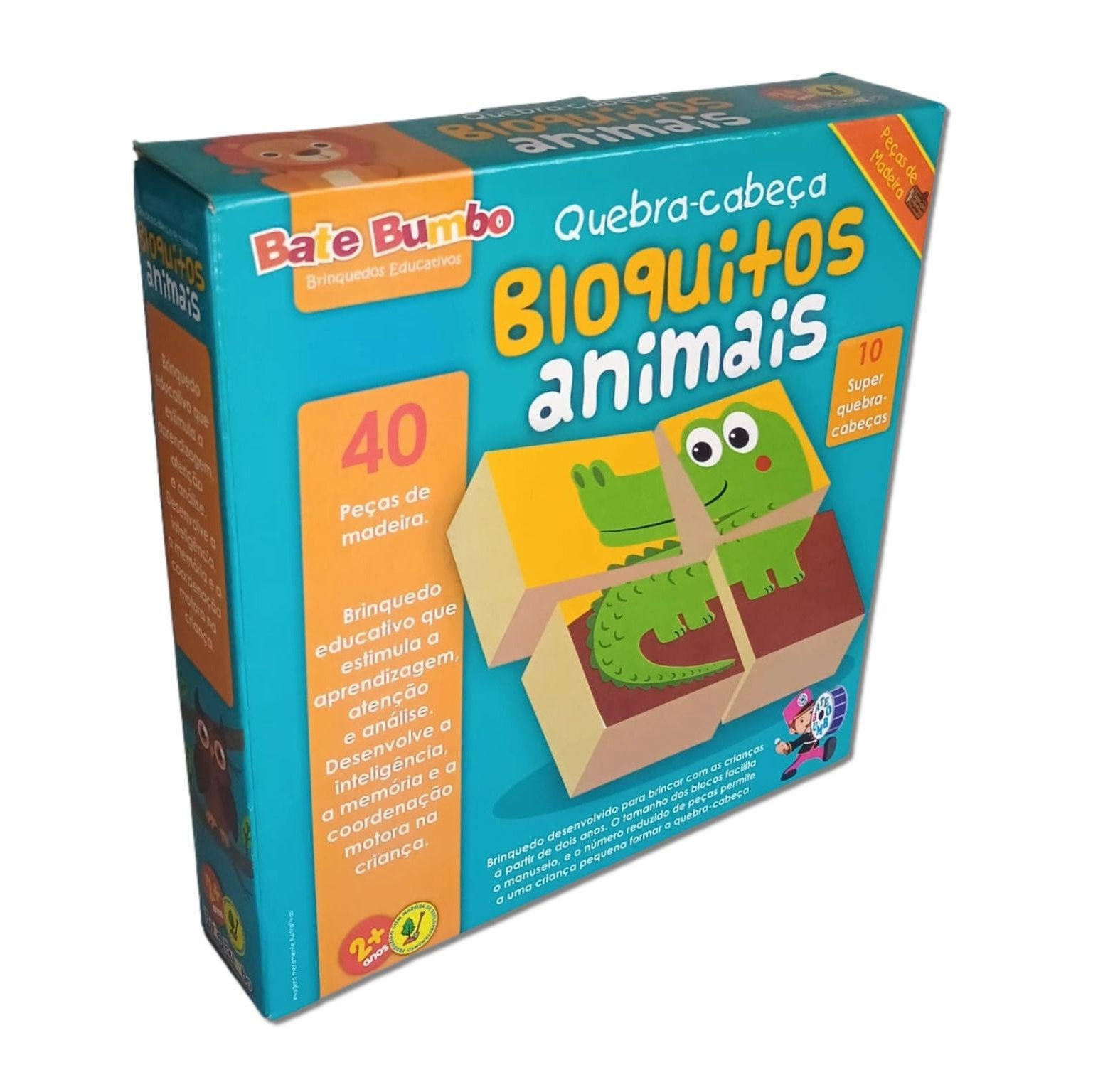 Quebra Cabeça Bloquitos Animais - BATE BUMBO