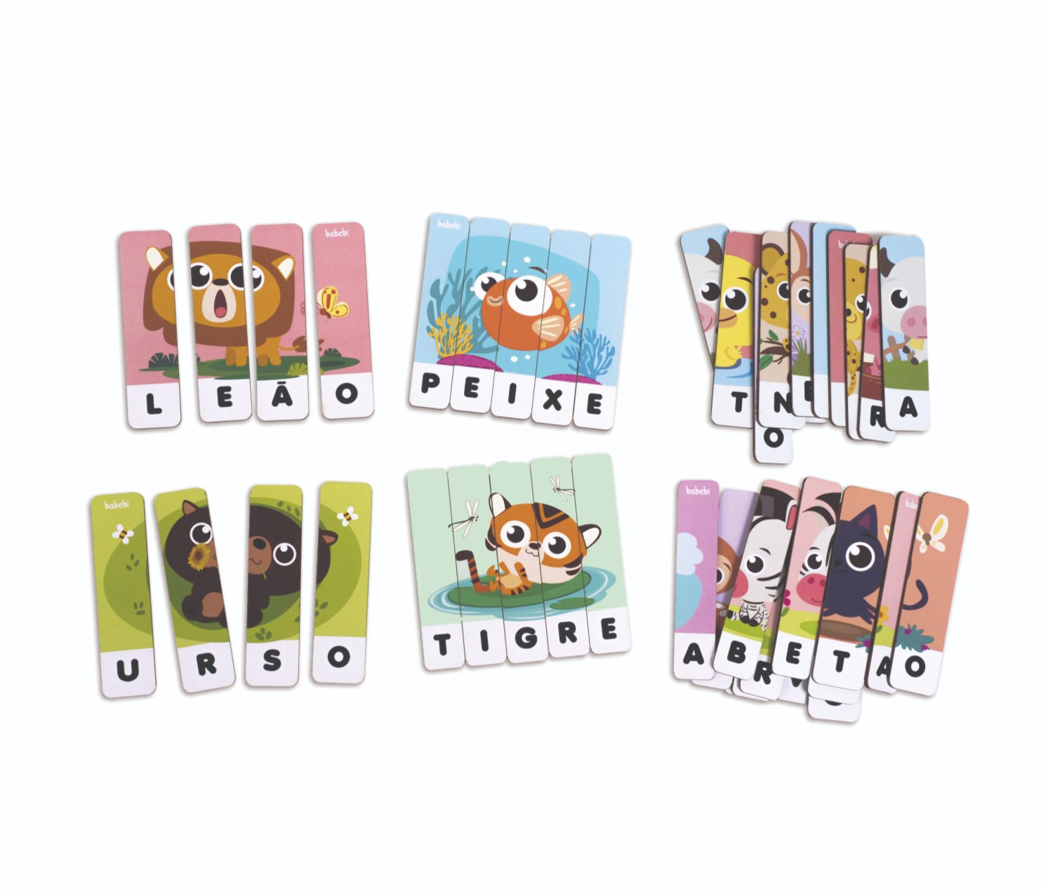 Quebra-cabeça Soletrando Animais-Brinquedo Educativo- Babebi