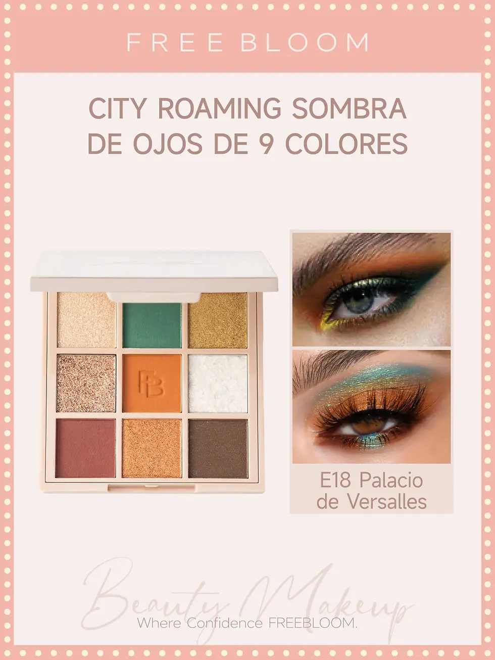 Miniatura: PALETA SOMBRA DE OJOS 9 TONOS - FREEBLOOM